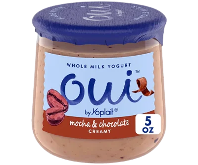 Oui by Yoplait Mocha & Chocolate Whole Milk Yogurt, French Style Yogurt Snack, 5 OZ Glass Yogurt Jar