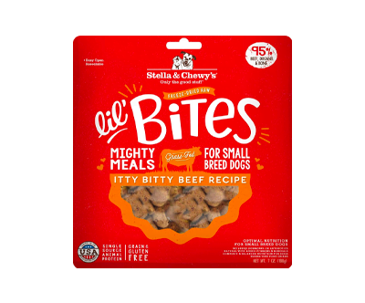 Stella & Chewy's Freeze-Dried Raw Lil' Bites Itty Bitty Beef Recipe Small Breed Dog Food, 7 oz. Bag (Beef)