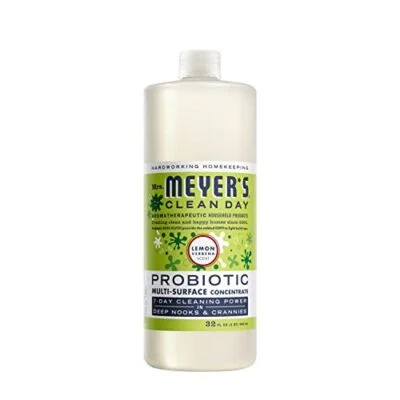 Mrs. Meyer's Probiotic Multi-Surface Concentrate Cleaner, Lemon Verbena, Cleans Crevices And Tough Stains, 32 Fl Oz