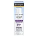 Neutrogena Ultra Sheer Moisturizing Face Serum with Vitamin E & SPF 60, All Day Facial Sunscreen Serum with Broad Spectrum UVA/UVB Protection, Fragrance-Free, Oxybenzone-Free, 1.7 oz