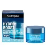 Neutrogena Hydro Boost Night Pressed Serum with Hyaluronic Acid For Face with Pro Vitamin B5, Rich Hydrating Face Serum for Dry Skin, Oil-Free, Non-Comedogenic, Fragrance Free, 1.7 OZ
