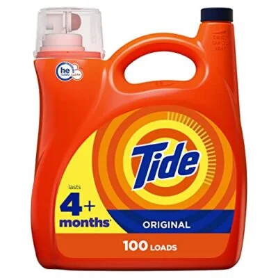 Tide Laundry Detergent Liquid, Original Scent, HE Compatible, 100 Loads, 132 fl oz Laundry Soap (Packaging May Vary)