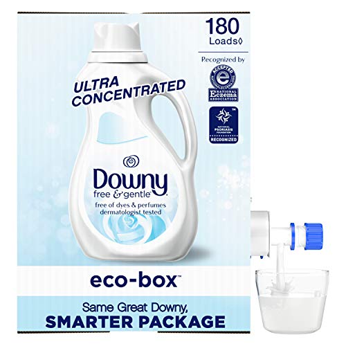 Downy Eco-Box Ultra Concentrated Laundry Fabric Conditioner Liquid, Free & Gentle, 180 Loads, 105 Fl Oz