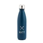 Personalised Golf Gift for Men Boys Dad – Metal Water Bottle Stainless Steel Insulated Drinks Flask – 500ml – Hot or Cold