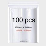 100 Heavy Duty Grip Seal Bags Resealable Zip Poly Bags 100mm X 140mm Small Plastic Bags, Clear Reusable Lock Zipper Bags for Beads Jewelry Snacks Seeds Coins (100)