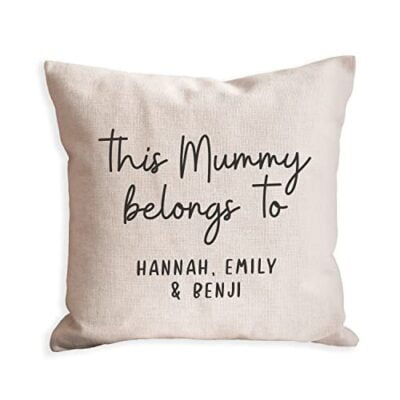 Personalised This Mummy belongs to Cushion for Mum | gift for mothers day birthday or christmas from son or daughter | presents for her women | best Mother Mam Mammy | hand drawn style font