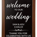 Welcome to our Wedding Sign Vinyl Sticker Decal Only (BLACKBOARD NOT INCLUDED) Personalised Rustic Vintage Name & Date Custom Text Wording Small to Large sizes available ref:2