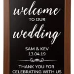 Welcome to our Wedding Sign Vinyl Sticker Decal Only (BLACKBOARD NOT INCLUDED) Personalised Rustic Vintage Name & Date Custom Text Wording Small to Large sizes available ref:2