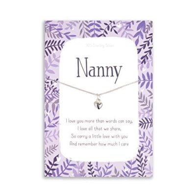 Nanny Sterling silver necklace | chain and heart pendant gifts for Nan | Nanna Grandma gift her | women | Christmas birthday Mothers day