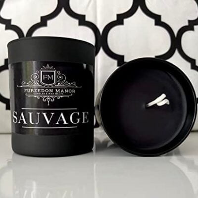 Sauvage scented candles 30cl, Mens aftershave inspired Candles Matte Black