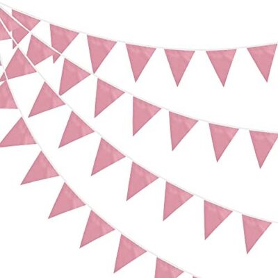 OTMVicor 52 Flags 65.6 Feet（20m）Pink Bunting Banner