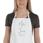 Personalised Adult Wedding Apron, Mr Mrs, Bridal, Bridesmaid Gift, Wedding Dress Apron, Bride to be, Flower Girl, Cover Up, Wedding Gift Custom Groom