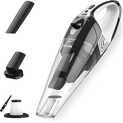 VacLife Handheld Vacuum, Car Vacuum Cleaner Cordless with Power Suction, Mini Hand Held Vacuuming Cordless with HEPA Filter, Model: H-106, Black&White (VL106)