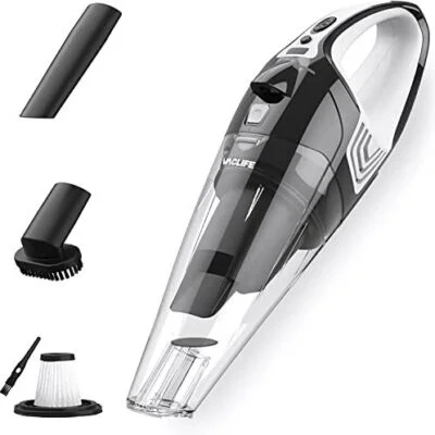 VacLife Handheld Vacuum, Car Vacuum Cleaner Cordless with Power Suction, Mini Hand Held Vacuuming Cordless with HEPA Filter, Model: H-106, Black&White (VL106)