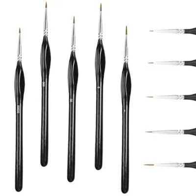 Fine Paint Brush Set, 5 Pcs Fine Detail Paint Brushes Small Model Paint Brush, Thin Artist Paint Brushes Miniature Painting Brushes for Acrylic Painting,Fine Detailing,Watercolour