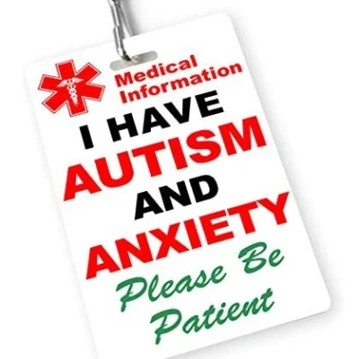 I Have Autism And Anxiety Autistic Hidden Disability Information Card Lanyard (Card Only)
