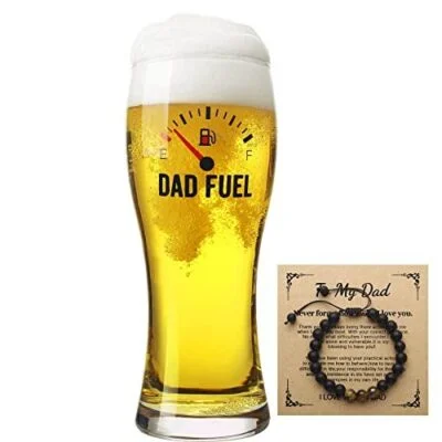 Luka Tech Fatherâs Day Gifts for Dad from Son Daughter, Funny Beer Glass 450ml,Unique Birthday Gifts for Dad,Men,Grandpa,Father,Fathers Day