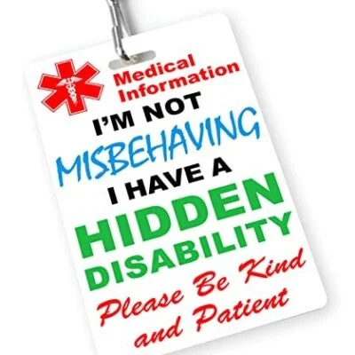 I’m not Misbehaving I Have a Hidden Disability Information Card Lanyard Badge (Card Only)