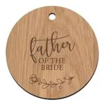 Wooden Wedding Suit Hanger Tag for Father of the Bride/Groom/Page Boy/Usher (Father of the Bride)