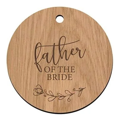 Wooden Wedding Suit Hanger Tag for Father of the Bride/Groom/Page Boy/Usher (Father of the Bride)