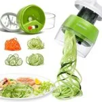 Handheld Spiralizer Vegetable Slicer, 4 in 1 Heavy Duty Veggie Spiral Cutter – Zoodle Pasta Spaghetti Maker